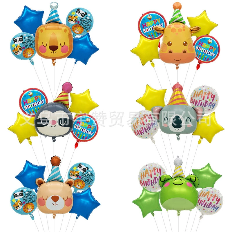 Новогодняя/новая мультяшная Birthday шляпа, шляпы, голова лягушки Kao Lazu лев животного алюминиевая membrane алюминиевая фольга воздушный шар вечеринка