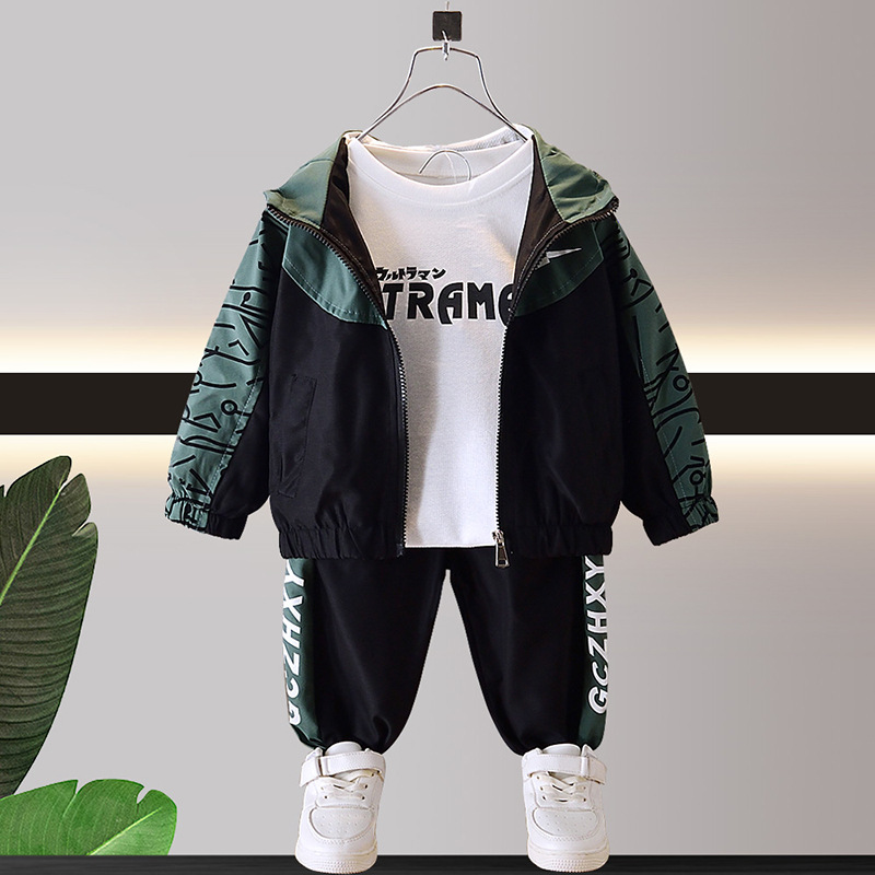 Børnesæt Forår 2023 Ny Mid Drenge Efterår Sportstøj Trendy og Flot_voghion.com