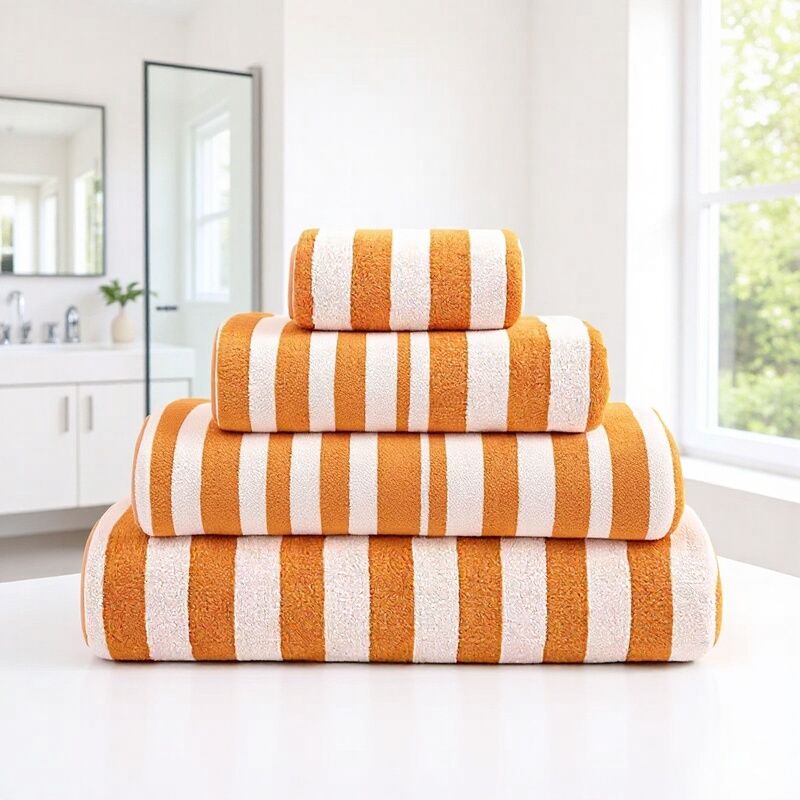 Coral fleece padded striped towel bath towel 90*170 new quick-drying towel factory wholesale export bath towel cross-border