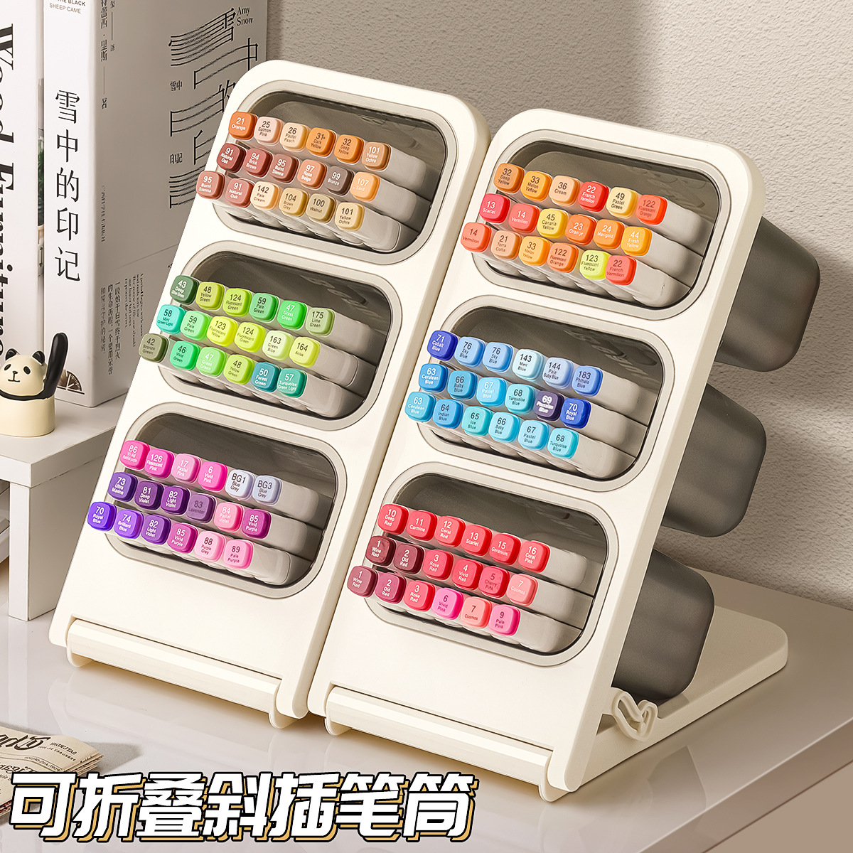 이동식 대각선 펜 홀더 슈퍼 대용량 마커 펜 저장 상자 어린이 데스크탑 펜 버킷 오피스 높은 색상 값