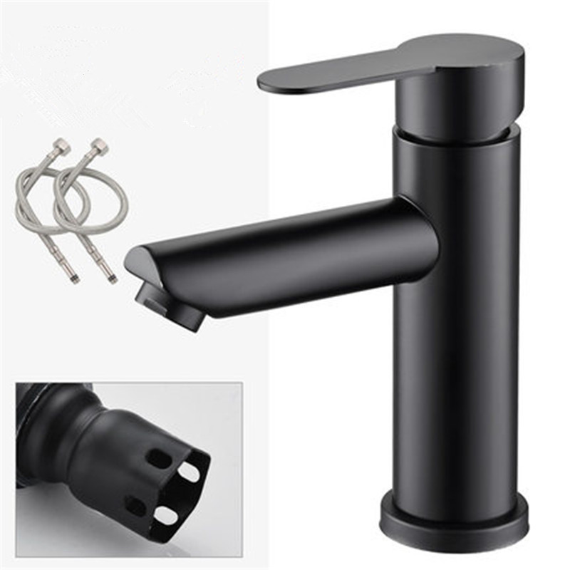 Lavabo caliente y fría del grifo de acero inoxidable baño grifo de baño lavabo solo grifo frío válvula mezcladora