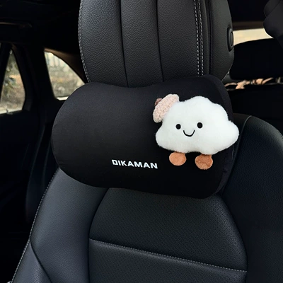Headrest – Decoration, Suitable for All Seasons - light-coffee-hat-cloud-right-black-neck-pillow