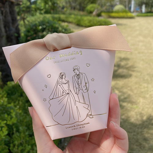 Korean-style gift box wedding congratulations candy box with logo printed decorative gift packaging box candy box