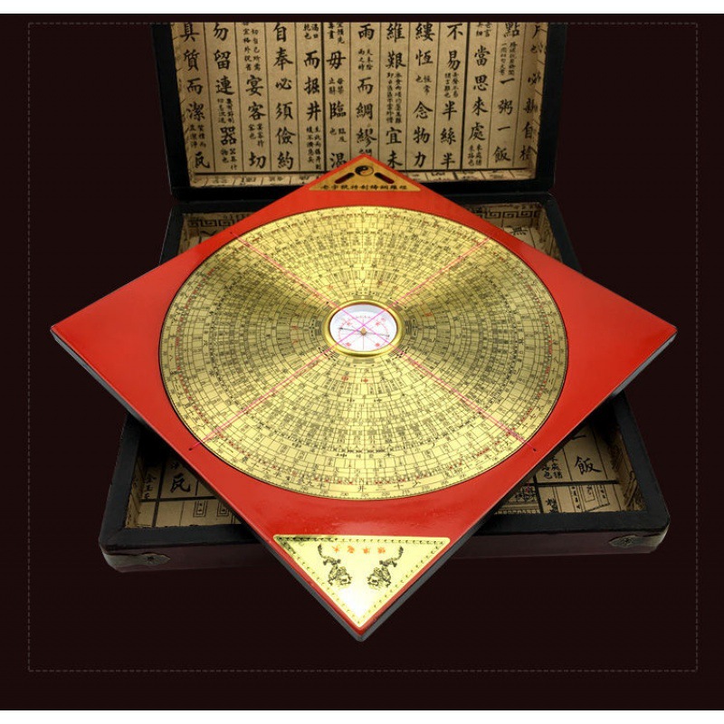 羅盤儀高精度羅盤專業銅三元三合羅經儀指南針八卦隨身擺件綜合盤