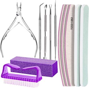 Cross-border nail art removal tool suit polishing rubbing strip dead skin scissors nail removal device polishing suit