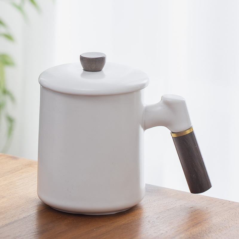 Taza de madera creativa con marcador de escritura de madera de sandalwood marcadores taza de cerámica taza de café taza de agua logotipo tallado