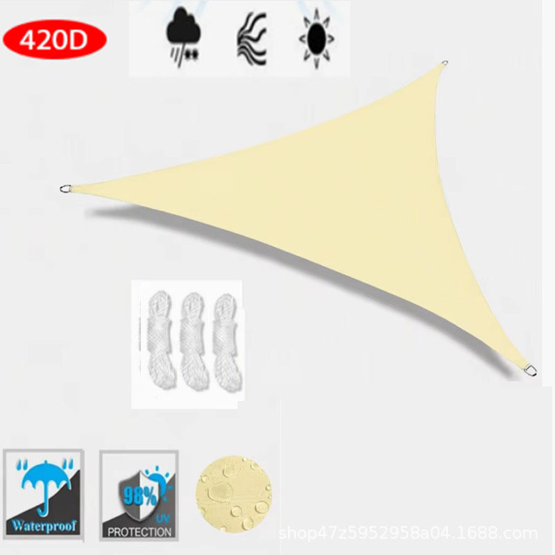 Great item for yard renovation! Triangular sunshade sail is waterproof and sun-proof, providing shade and protection from rain outdoors
