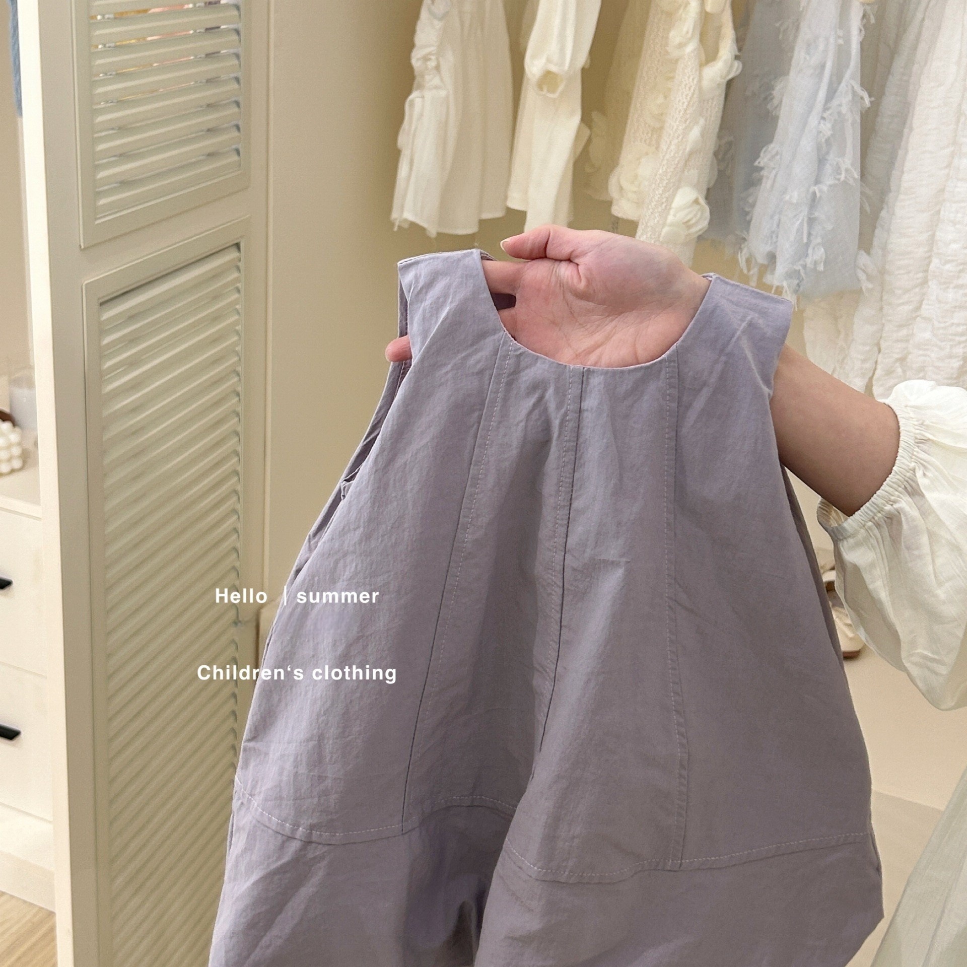 Falda de chaleco sin mangas coreana de siete niñas de limón salado 2025 verano nuevo estilo vestido de diseño de niña