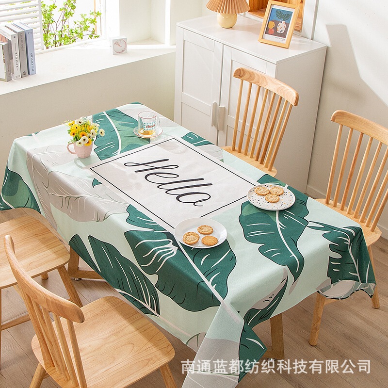 European-Style Waterproof and Oil-Proof Cotton and Linen Tablecloths, No-Wash Anti-Scalding Household Tablecloths, Camping Style Cloth Pads, Coffee Tables, Rectangular Household Pads