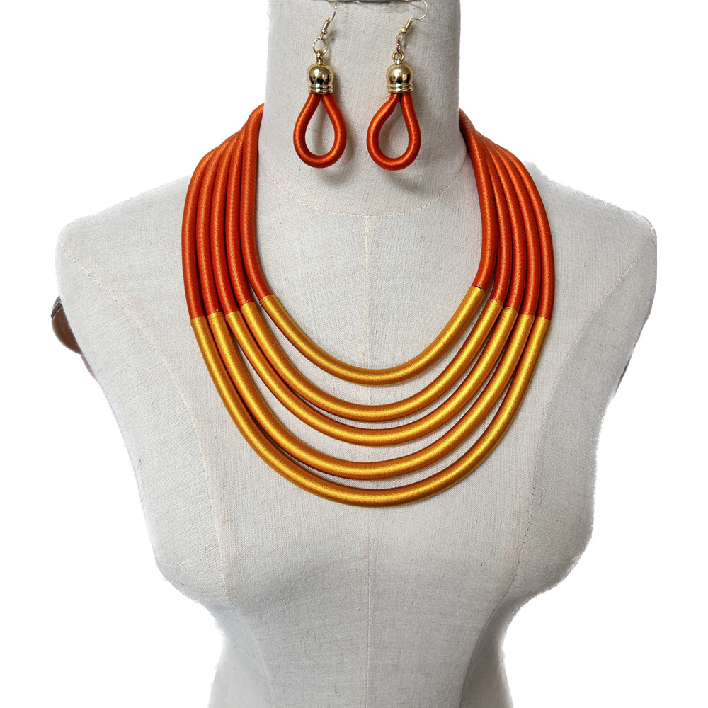 238g Weight Jewelry Set Classification Earrings + Necklace Quantity Holiday, Daily Occasion Mixed materials Material Color Block Pattern Women's Gender Epoxy Design Casual, Ethnic Style Style Casual Ethnic Style Color Block Mixed Materials Epoxy Women's Jewelry Set 4