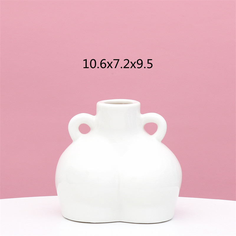 Nórdico ins cuerpo arte florero de cerámica blanco artesanía creativa casa salón flor seca arreglo decoración comercio exterior