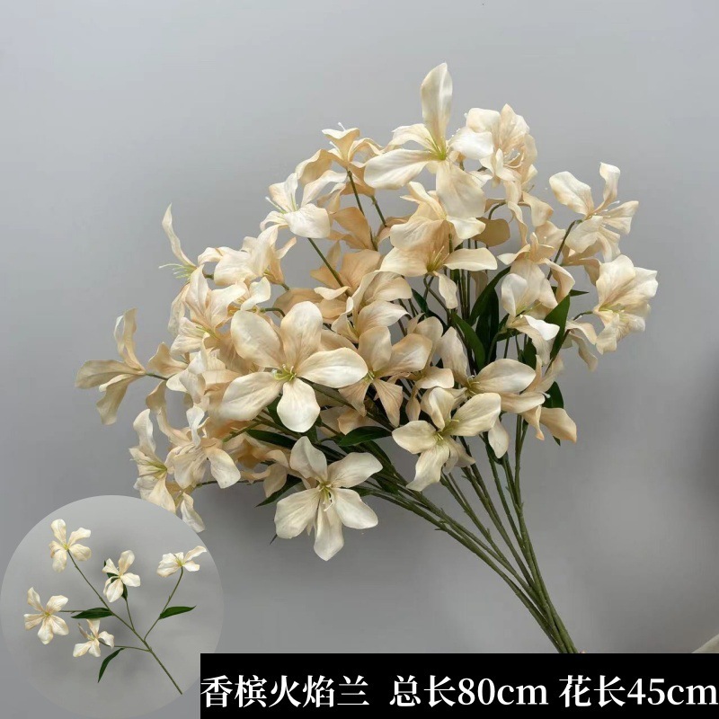シャンパン色の結婚式の花の花の花の材料の結婚祝いの装飾の花の講堂の装飾の花のプラスチックの花の道は花の造花を導いています。|undefined