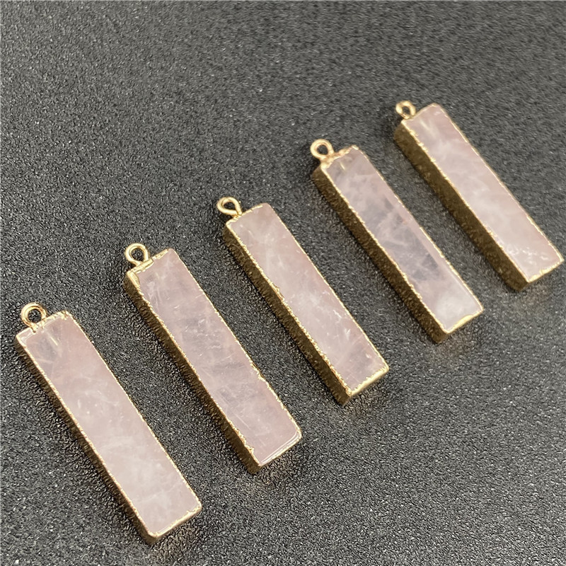 5g Weight Pendant Necklace Classification Polishing Design White, Purple Color Retro Rectangle Faceted Gemstone Wholesale Diy Material 8