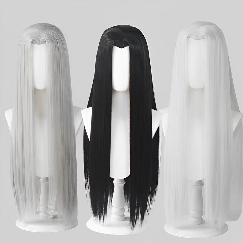 Antique costume film and television Black White gray universal beauty pointed wig headgear universal Black long straight long hair