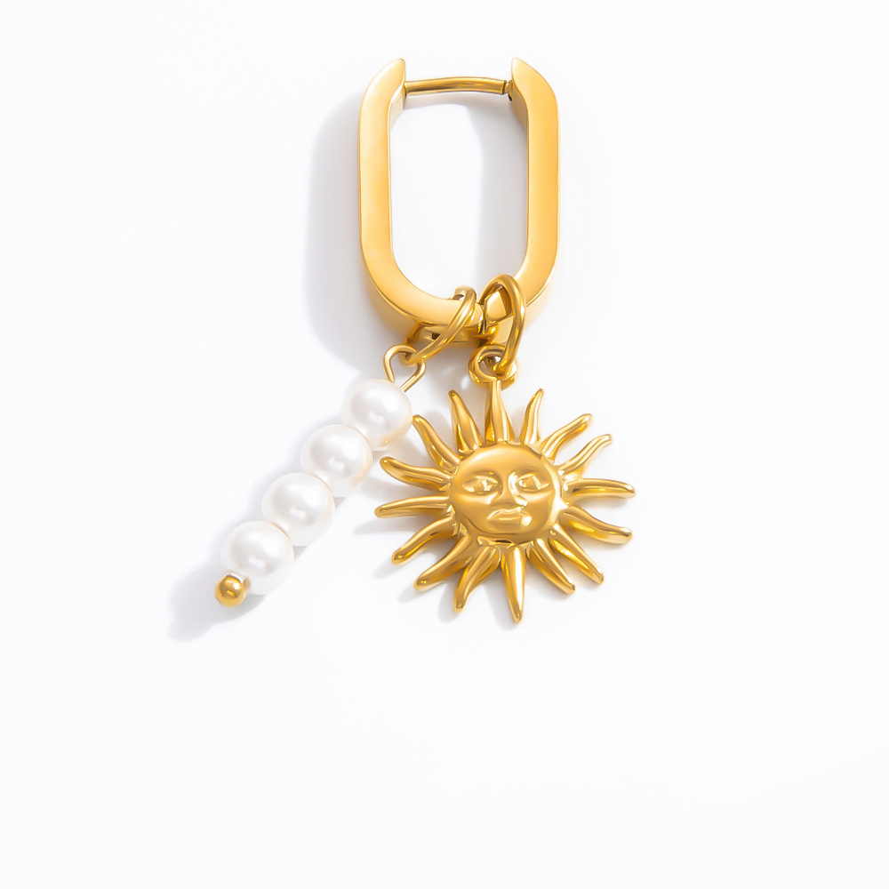 Fish Pattern Women's Gender PVD Coated Real Gold Plated 18K Gold Fish 304 Stainless Steel Elegant Simple Style Waterproof Non Tarnish Charm Sleeper Hoop Earrings Drop Earrings