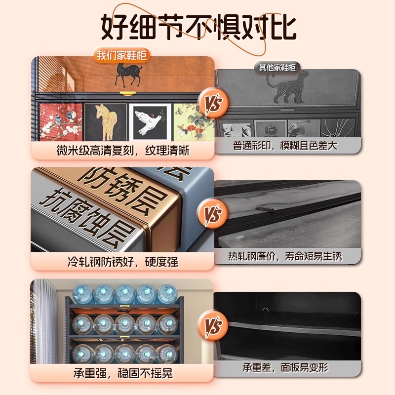 スチール製下駄箱、玄関中世風収納キャビネット、一体型壁面収納キャビネット、玄関玄関金属製靴棚|undefined
