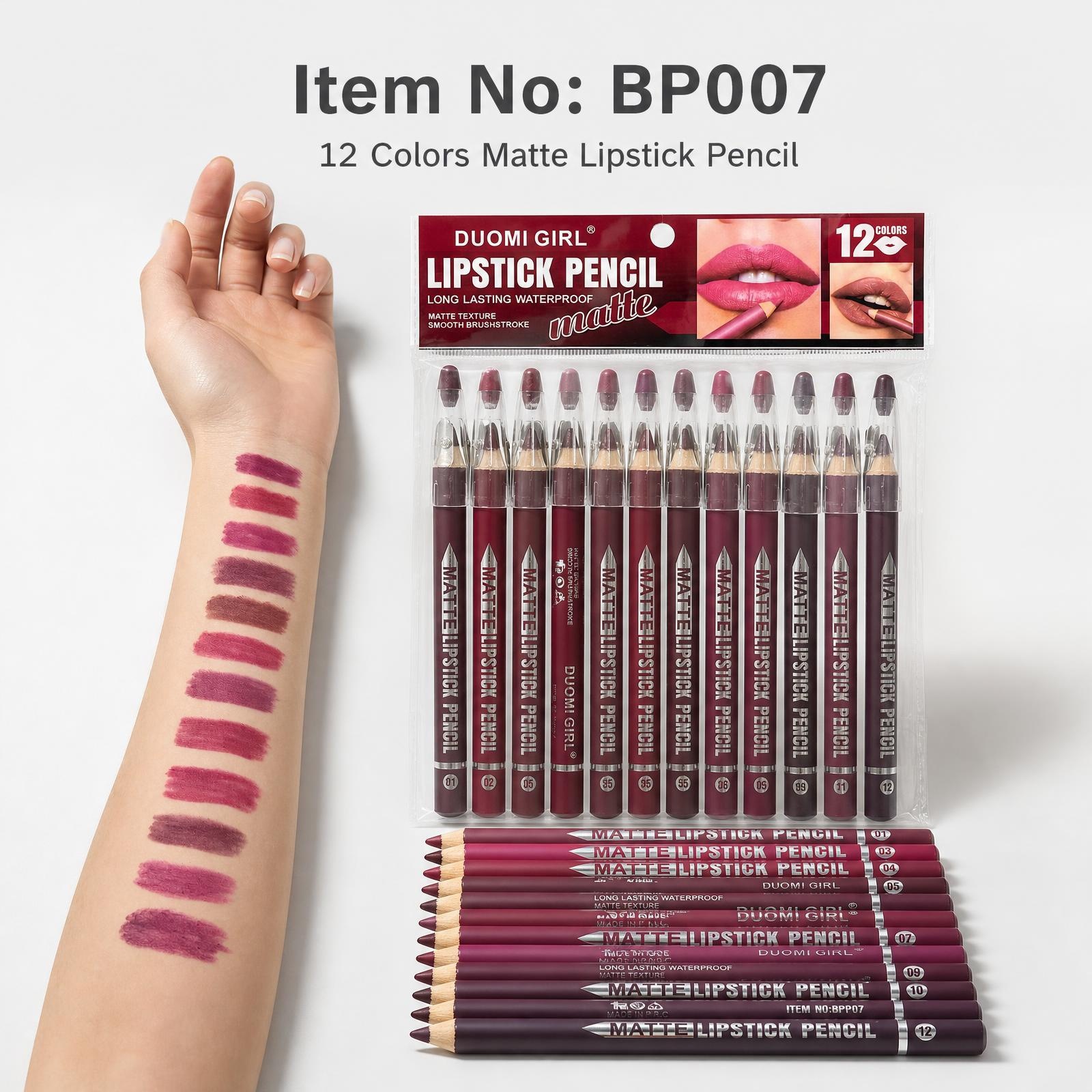 Cross-Border Duomigirl Matte Lip Liner, Easy to Apply, Waterproof and Sweat-Proof Lip Liner Lipstick Pen