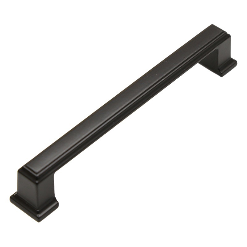 Negro mango de aleación de aluminio armario manija nórdico moderno minimalista gabinete muebles mango sólido engrosada