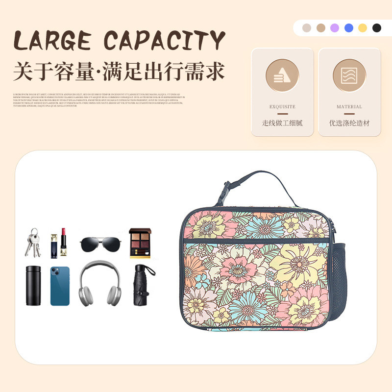 Bolso bento transfronterizo, bolsa aislante portátil, caja de almuerzo para estudiantes engrosados, bolsa de comida, se puede obtener al por mayor de fabricantes de equipaje personalizado
