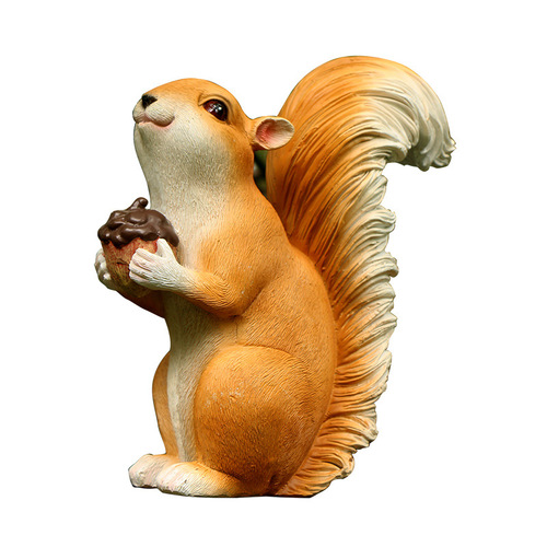 Simulated animal squirrel sculpture pendant courtyard ornaments garden landscape decoration squirrel props resin crafts