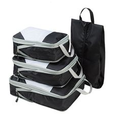 旅行圧縮収納袋4点セットアマゾン爆型衣類整理バッグスーツケース服収納バッグセット