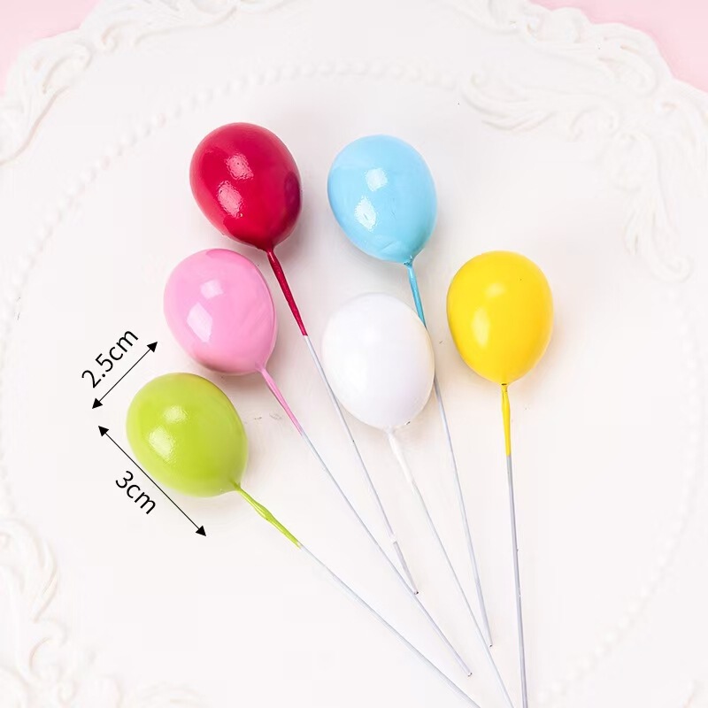 Cake Decoration Plug-in Balloon Ornaments Candy Color Stereo Color Small Balloon Birthday Cake Baking Dress-up Plug-in