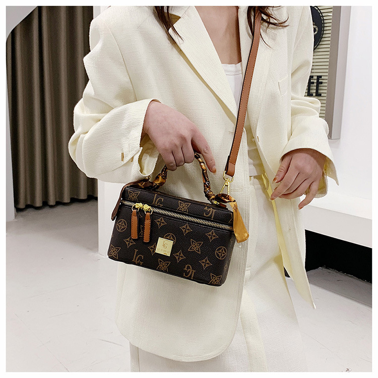 Borsa transfrontaliera, trama alla moda, popolare borsa a tracolla da donna, borsa con stampa retrò, versatile borsa cosmetica in stile coreano per donna_voghion.com