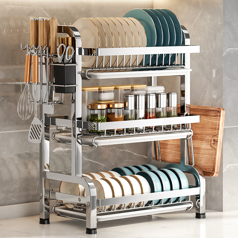 Stainless steel kitchen dish rack