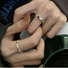 Bamboo retro fashionable ring, zirconium, Korean style, silver 925 sample, simple and elegant design, on index finger