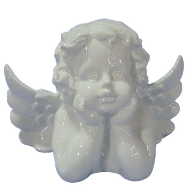 Adornos de ángel de cerámica de estilo europeo Candelero de marido de Navidad de temperatura media Decoraciones para el hogar de personajes de porcelana blanca Dehua