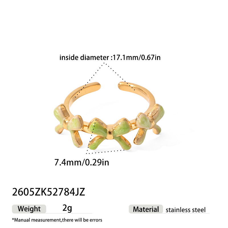 Nuevo anillo de arco de color carron de estilo europeo y americano ins ajustable anillo de acero de titanio abertura suministro transfronterizo