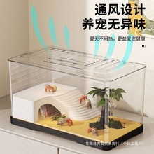 乌龟饲养缸螃蟹缸寄居蟹饲养箱蛇躲避屋角蛙守宫蜥蜴透明饲养盒箱