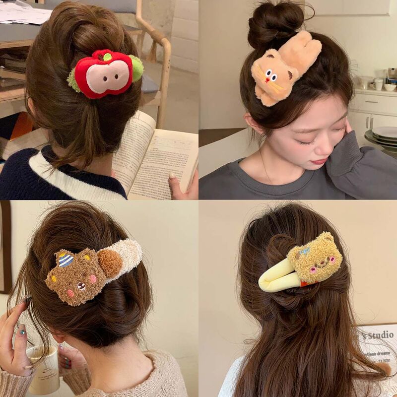 Plush Red Apple Hairpin Women's Back of Head Large Duckbill Clip Hairpin Disc Hair Bangs Clip Cute Hair Accessories Wholesale