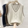 秋冬宽松撞色无袖坎肩