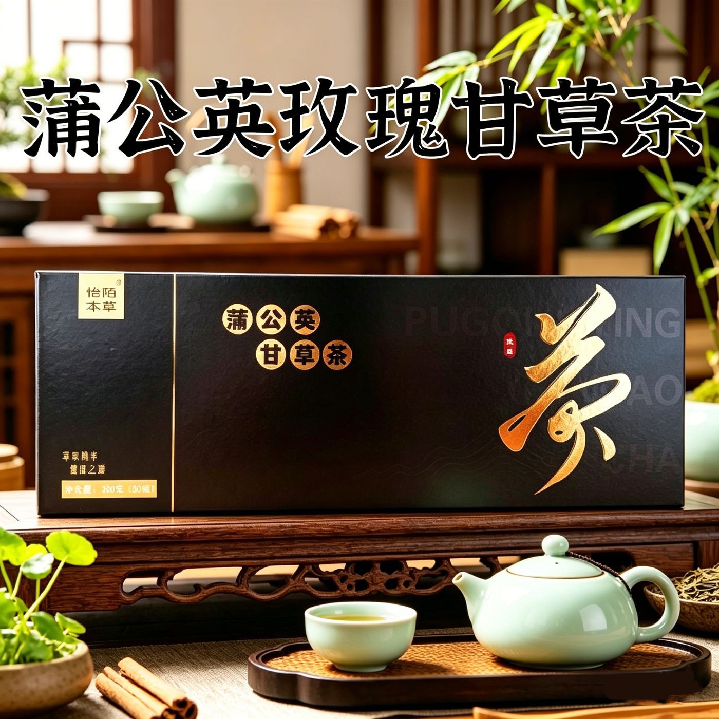 Dandelion Licorice Herbal Tea 30 Bags with Ginseng Gardenia Tangerine Peel Corn Silk Mulberry Leaf Rose Blend overview