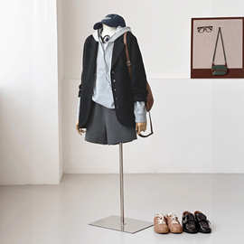 【暗夜流光】经典款黑色西装款韩系百搭通勤双面手缝羊毛大衣Y192