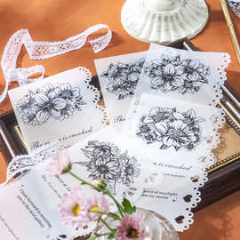 美好的一天素材纸 花与爱丽丝系列 复古蕾丝手帐DIY装饰打底纸8款