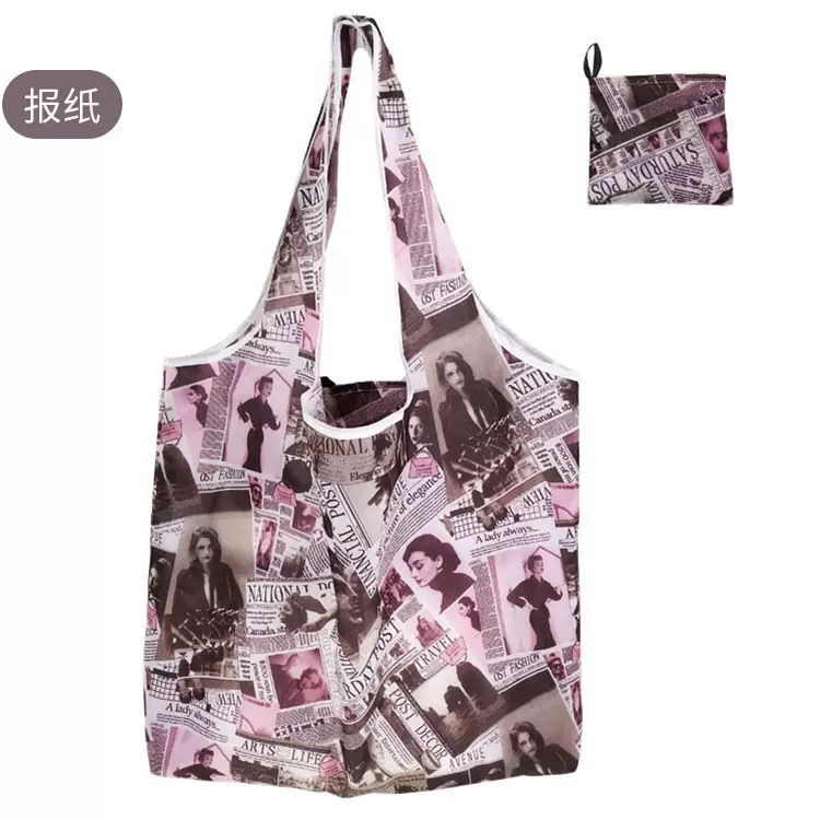 Bolsa de compras plegable en stock, bolsa ecológica portátil de gran capacidad para supermercado, bolsa de almacenamiento, bolsa de regalo promocional, se puede imprimir con logotipo. image 5