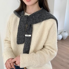 韩系柔软针织披肩女打结外搭2025秋冬纯色ins百搭叠穿多用围巾潮