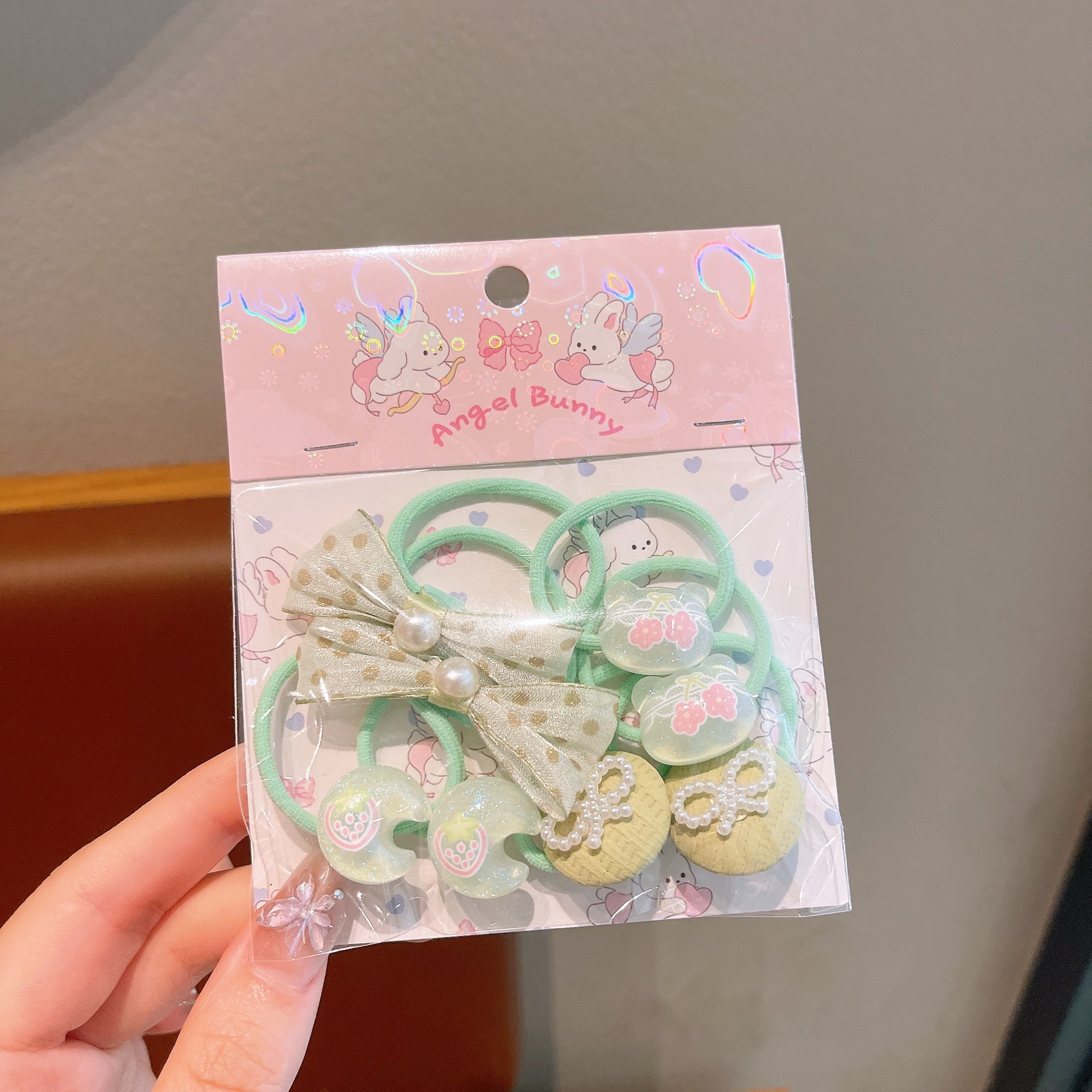 Anillo de pelo de pulgar de dibujos animados para niños, cabello para bebés, cabello para bebés, banda de pelo de alta elasticidad coreana
