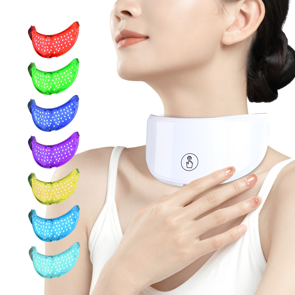 Colorful Light Neck Beauty Device to Reduce Neck Wrinkles, Neck Care Introduction Device, Beauty Device, Photon Skin Rejuvenation Device, Cross-Border Whitening Electronic Device