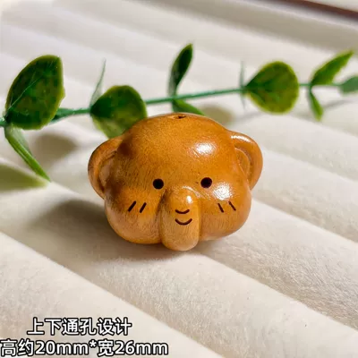 Old Peach Wood Carving Cute Little Elephant DIY Bracelet Spacer Beads Accessories Phone Chain Bag Pendant Creative Braided Rope Decoration (Zərgərlik ara hissələri) - peach-wood-elephant-large-size