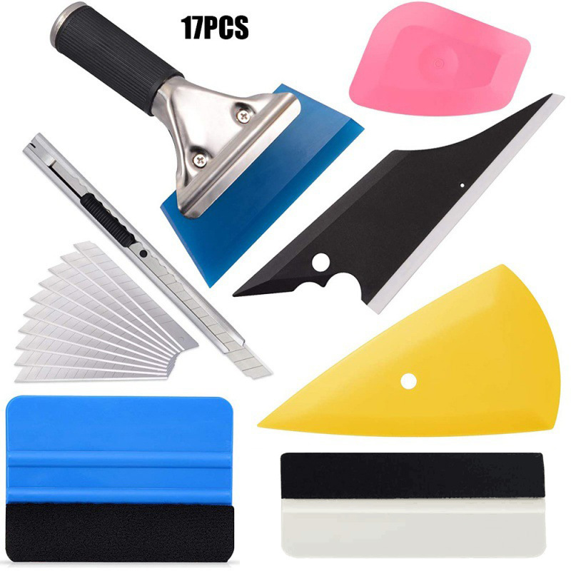 17件套汽车贴膜工具套件保护膜包装安装套件毛毡刮刀带刀片