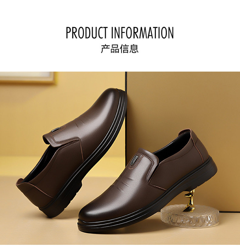Giày da nam kiểu lười đế mềm chống mài mòn, giày công sở nhẹ êm chân, bản lót lông giữ ấm — CS5202 màu nâu, CS5202 màu đen, CS5202-1 plus nhung đen chi tiết 3