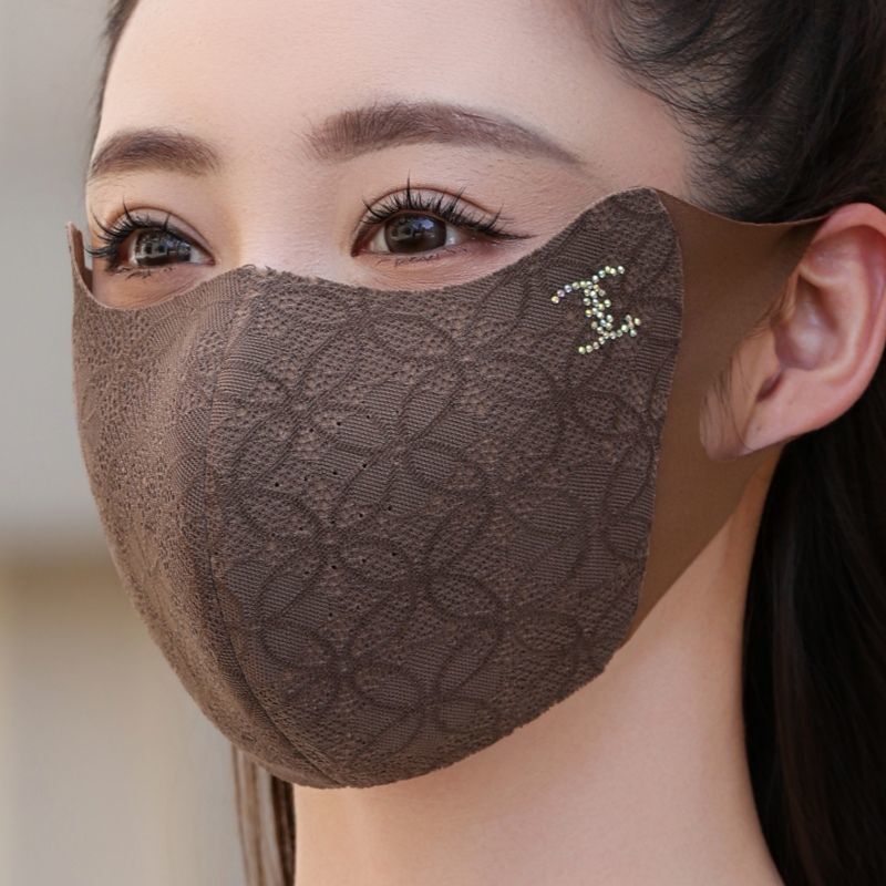 秋冬季优雅蕾丝保暖口罩女高颜值防风防寒加厚防尘显脸小遮脸面罩|undefined