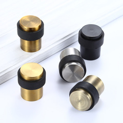 不鏽鋼橡膠防撞門擋圓柱門阻家用門擋地裝式圓形門碰限位器廠家