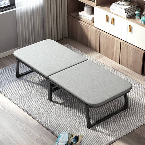 Office folding bed, cushioned lunch break sheet, household simple bed with wheels, reinforced hard bed, nap artifact