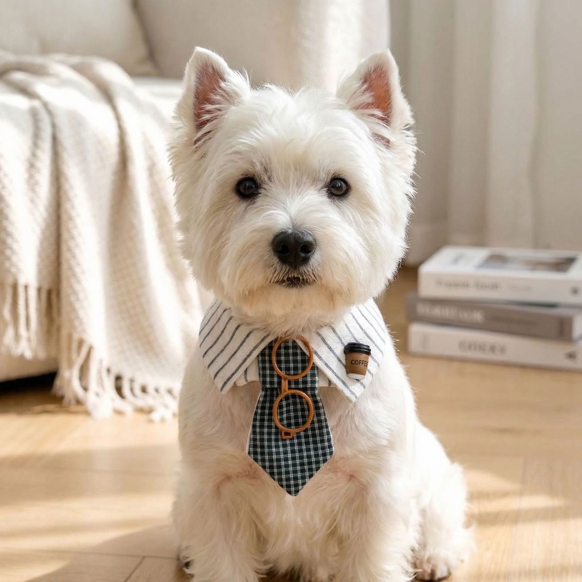 Academy-Style Bibs for Dogs and Cats, Small Bow Ties, Drool Bibs, Coffee Shop Style Pet Neckbands, Photo Props