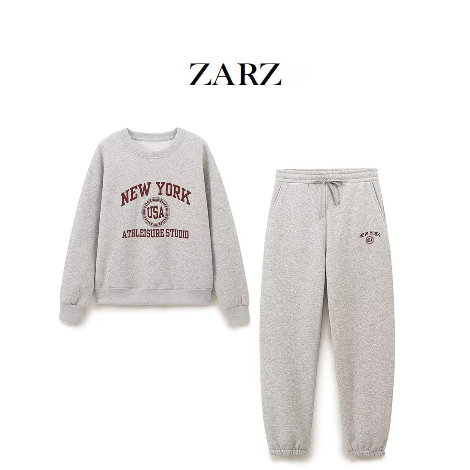 ZARZ 自制 欧美风 新款女装 时髦 NEW YORK 学院风卫裤0264852