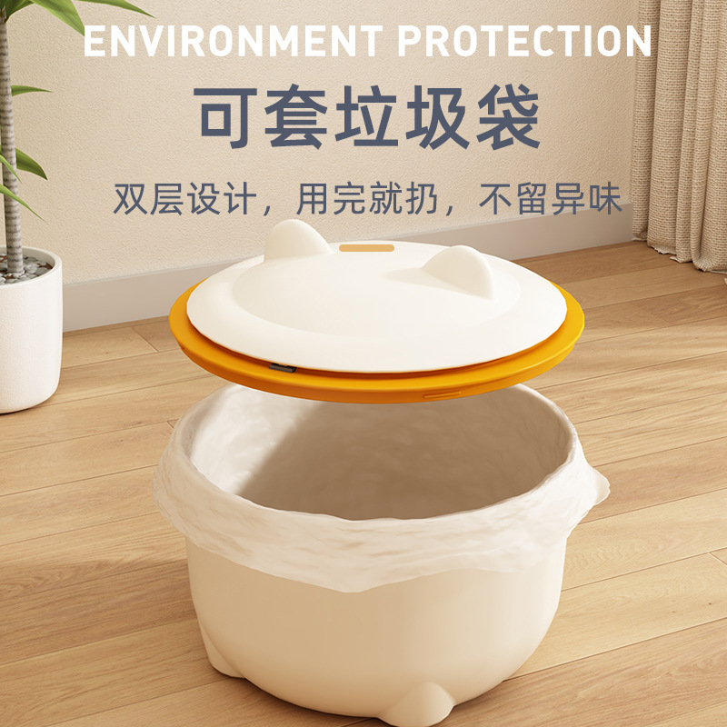 El nuevo bote de basura para mascotas evita que las mascotas se volteen, limpia y desodoriza la arena para gatos con tapa, suministros para botes de basura para perros al por mayor